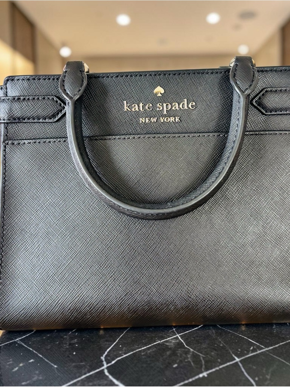 Kate Spade  New York Staci Black Structured Mini Satchel w/ crossbody strap - Picture 2 of 7